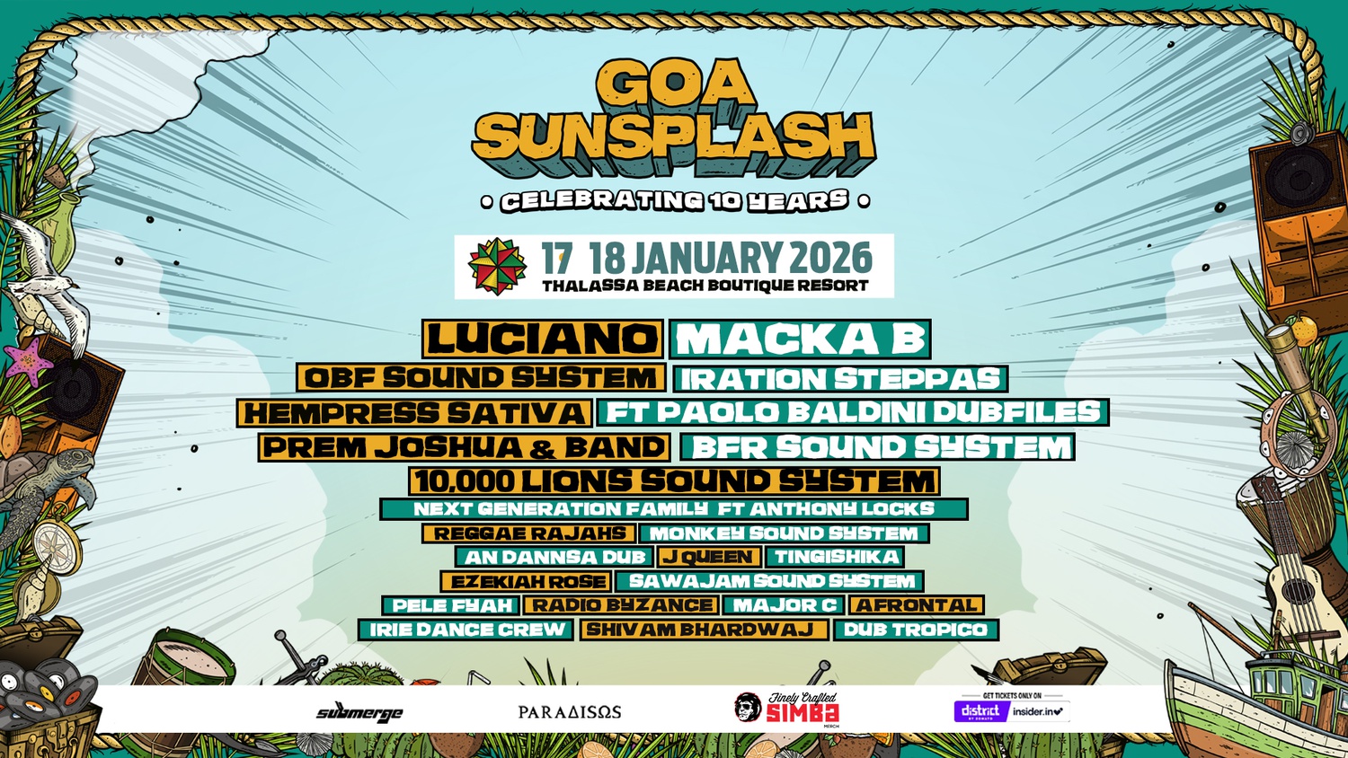 Goa Sunsplash 2026: Final Lineup Announced - Goa Sunsplash | India's Biggest Reggae Festival